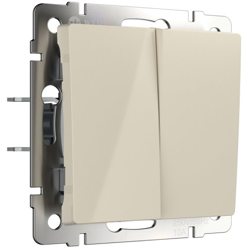 Переключатель без рамки Werkel 2-кл. проходной слоновая кость глянцевый картинка